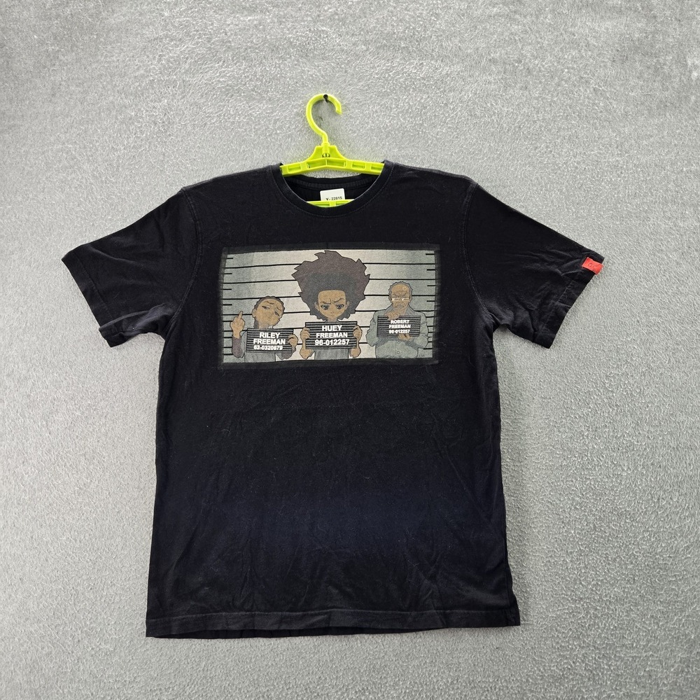 The Boondocks Men Shirt M Black Graphic‎ Print Characters Short Sleeve